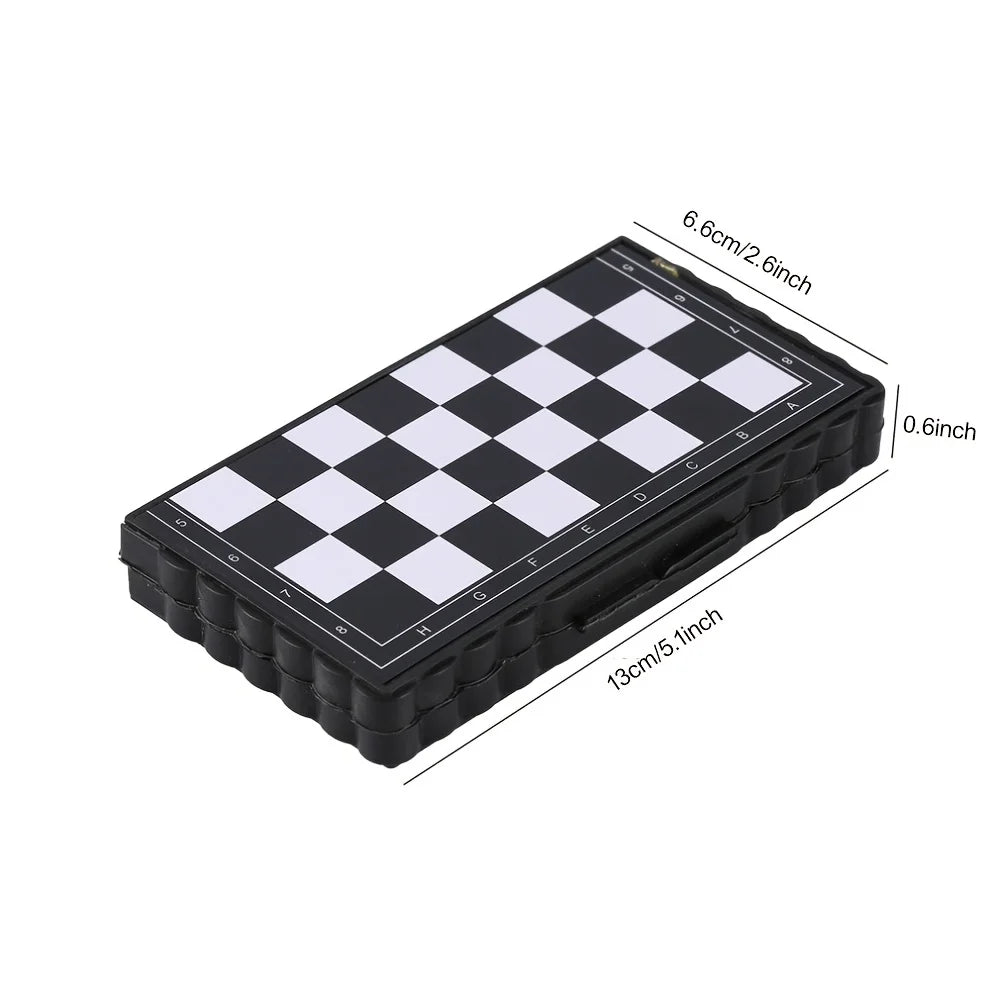 Mini Magnetic Chess Set Folding Magnetic Plastic Chessboard Board Game Portable Kid Toy Portable Outdoor