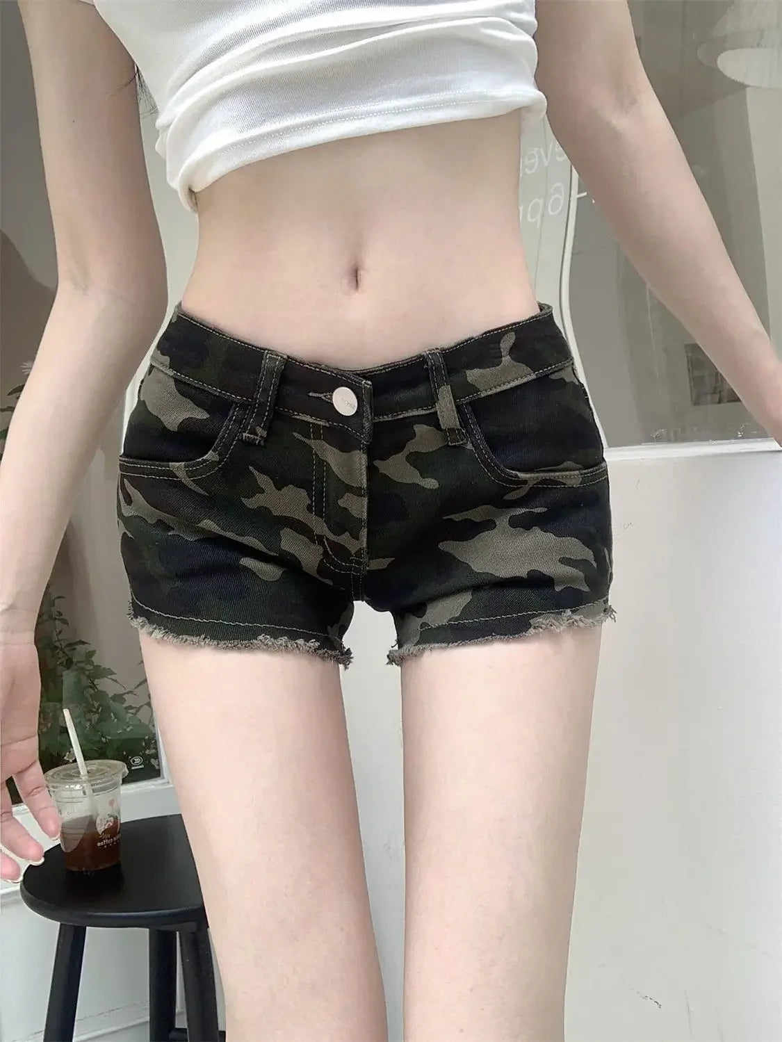 Sexy Low Rise Waist Female Short Jeans Pants Hot Elasticty Y2k Harajuku Women's Denim Shorts Vintage Trend 2025 Fashion Clothing