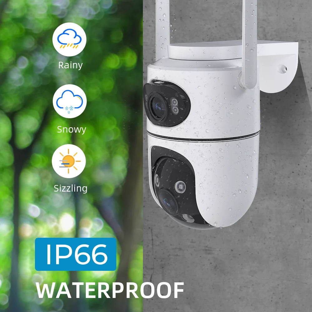 4K 8MP Dual Lens Wifi Surveillance Camera 4X Digital Zoom AI Human Detect ONVIF Wireless Outdoor Security PTZ IP Cameras