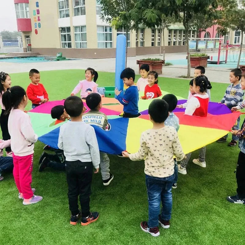 2M 3M Fun Play Rainbow Parachute For Kids Tent Cooperative Games Outdoor Toys For Children Team Building Exercise Activities
