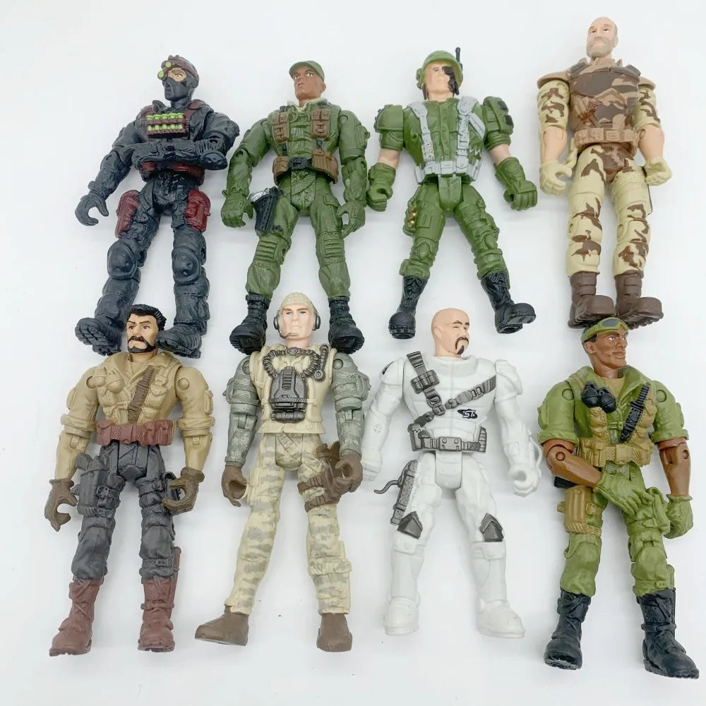 3pcs Warrior Elite Force 1:18 Military Action Figure Toys 10cm Movable Terrorist SWAT Team Figuras for Children Gift