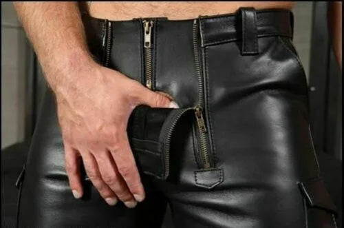 Men's Leather Pants New Solid Color PU Casual Male Short Leather Pants Black Slim Fit Streetwear Pantalon Cuir Homme