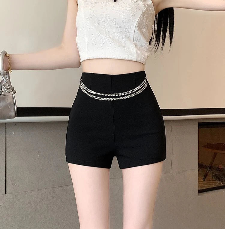 Black Tight Female Short Pants Summer Casual Elasticty 2000s Clothes Y2k Fashion Clothing New In Sexy Women's High Waist Shorts