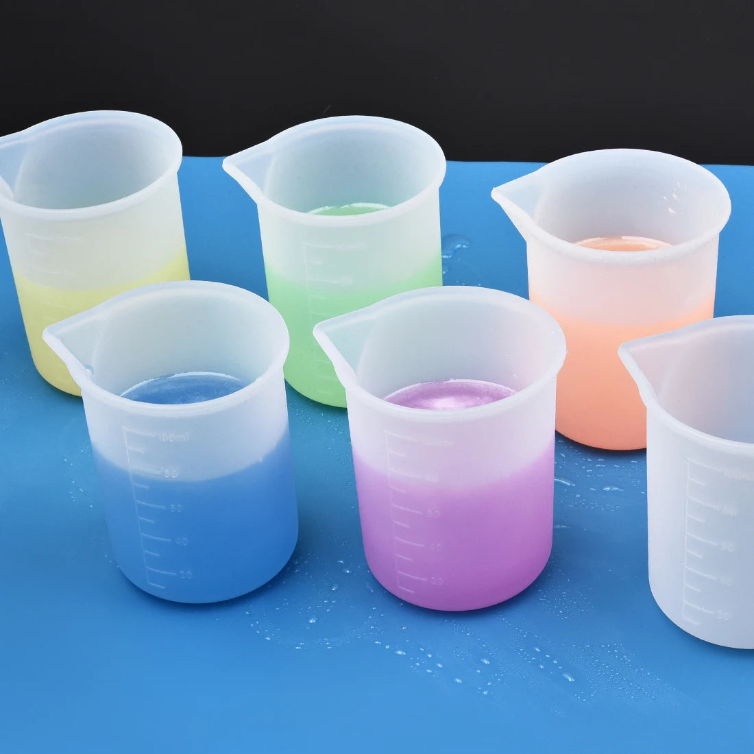 DIY Making 100ml-500ml Transparent Silicone Measuring Cup With Scale Candle Epoxy Resin Mixed Food-Grade Make Separating Cups