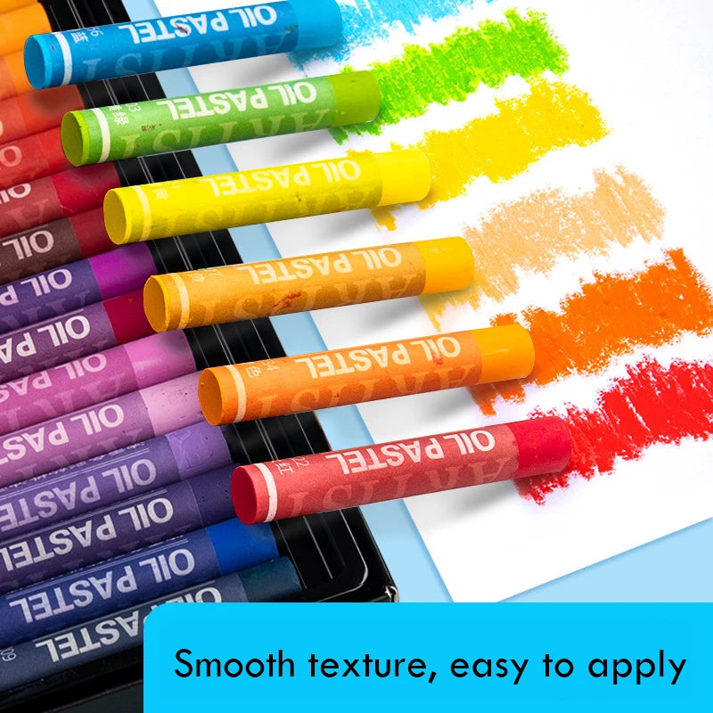 Oil Pastel Soft Heavy Color Oil Painting Stick Color 12/24/36/48 Professional Drawing Colors Strong Stacking Texture Can Washing