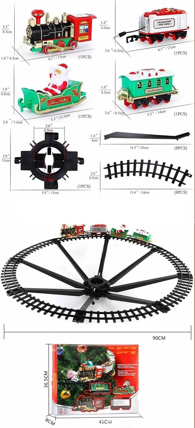 Electric Christmas Train - Electric sound and light, hanging Christmas tree, Christmas track vehicle, Christmas gift toy