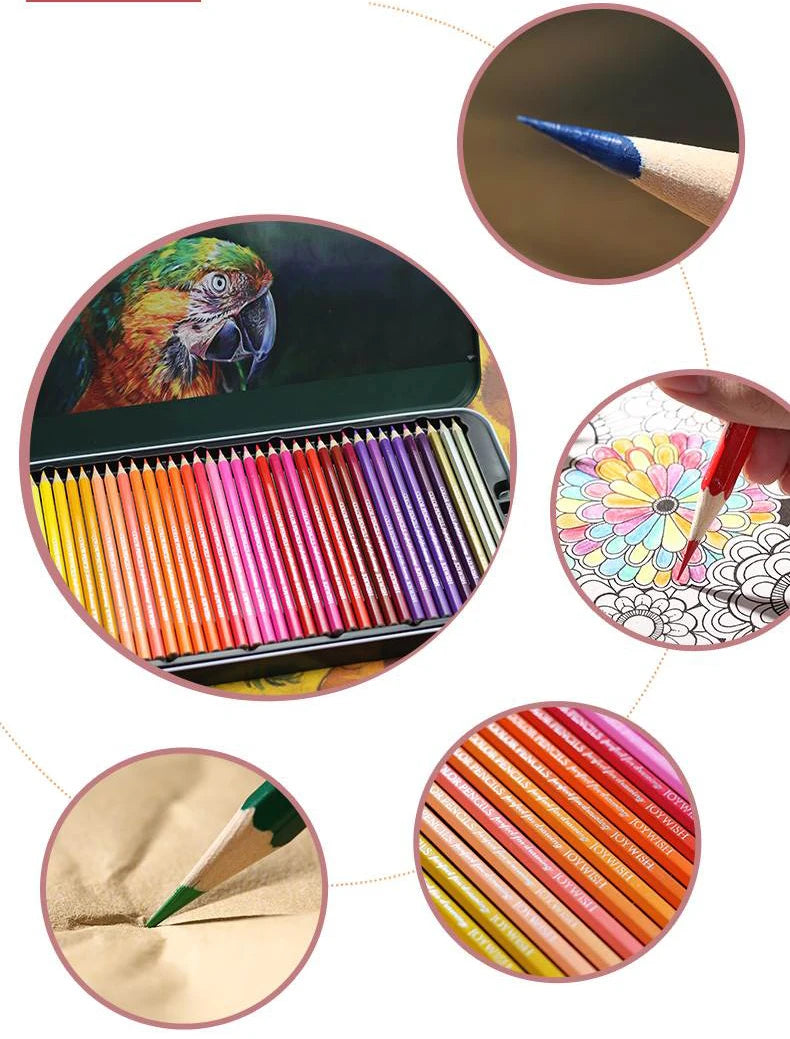 12/24/48/72 Colors Color pencil DIY set includes: Wooden Color Pencil Sharpener Eraser School Office Supplies Art Stationery