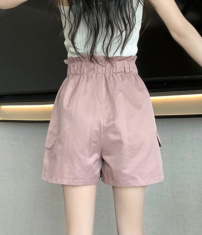 Solid Color Woman Short Pants With Pockets Wide Office Streetwear Designer Hot 2000s Clothes Y2k Summer Shorts for Women New In
