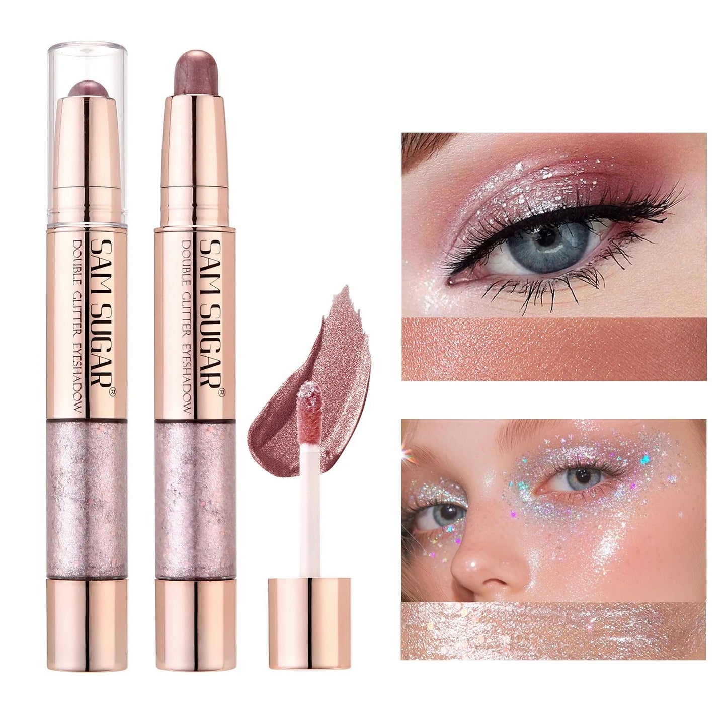 Double Head Liquid Eyeshadow Pearl Eye Shadow Contour Lying Silkworm Pen Sparking Waterproof Long Lasting Party Eye Makeup Tools