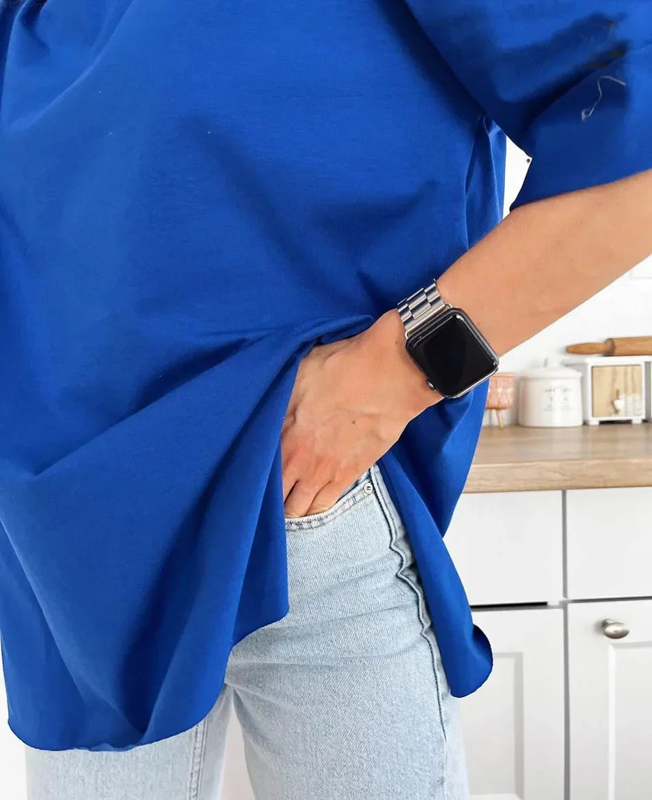 Summer Women's T-shirt Short Sleeve 100 % Cotton Oversized T-shirts Loose Casual O Neck Solid Blue Orange Tees Clothes for Women