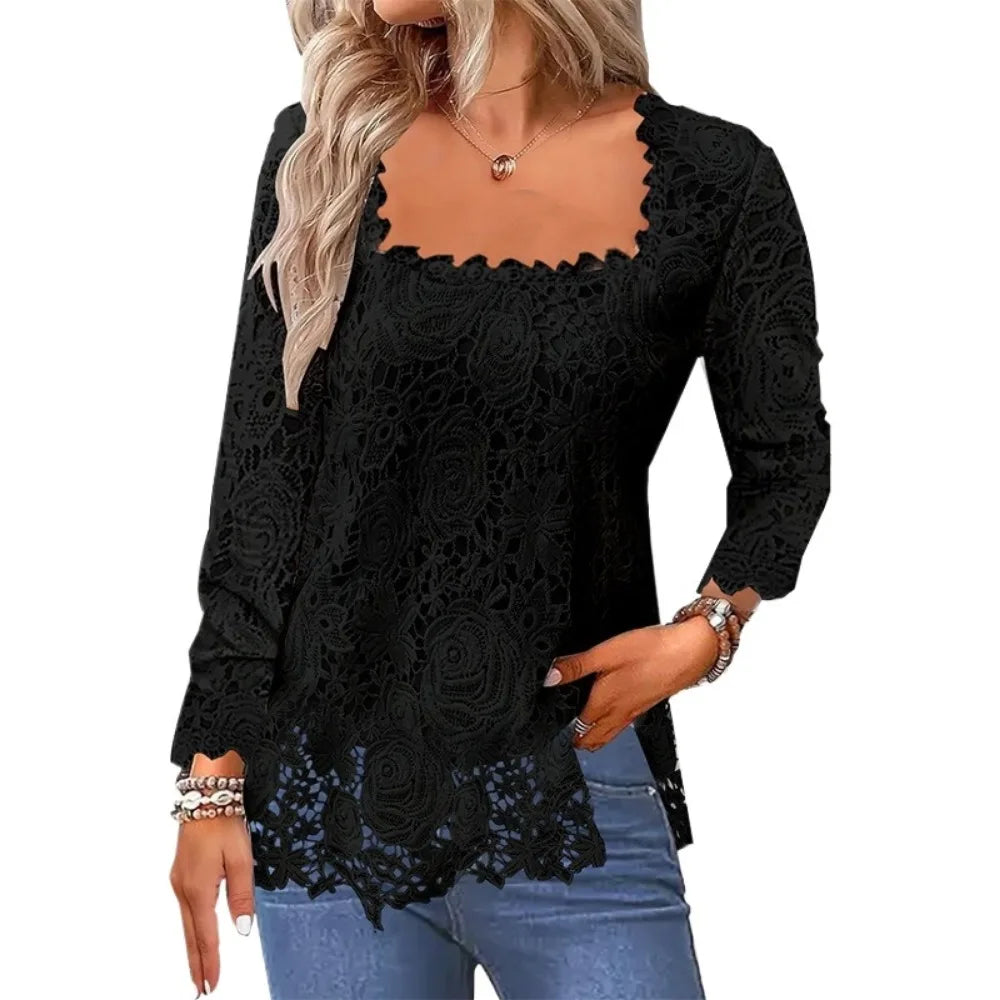 Tops Tees T-Shirts Fashion Clothes Vintage Shirts for Women Clothing Streetwear Lace Harajuku Casual Elegant Summer Spring