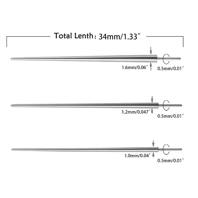 14G/16G/18G Piercing Taper Insertion Pin Piercing Tools Kit Body Piercing Stretching Kit Assistant Tools for Nose Ear