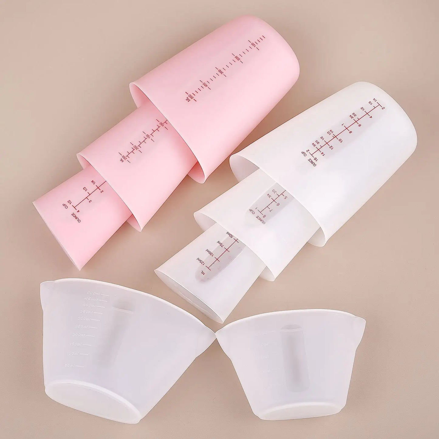 DIY Making 100ml-500ml Transparent Silicone Measuring Cup With Scale Candle Epoxy Resin Mixed Food-Grade Make Separating Cups