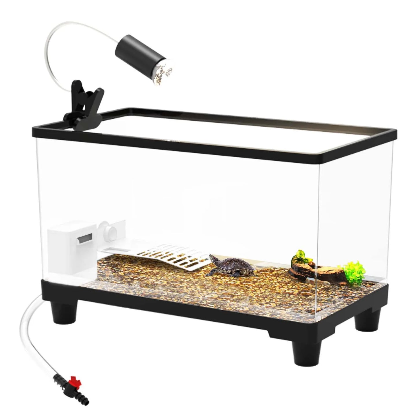 Fish Tank Ecologic Aquarium Turtle Tank Lighting Filter Amphibians Open Breeding Box Bottom Drainage Watertank Ecosystem
