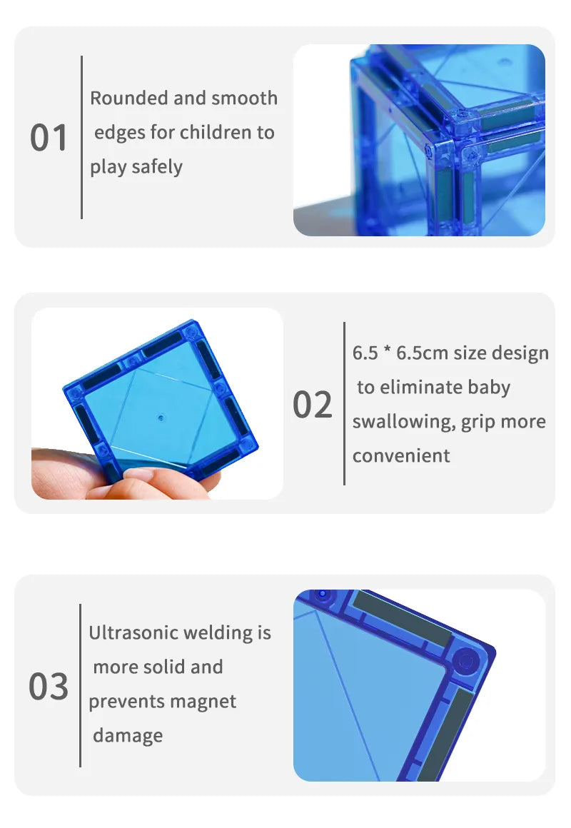 Magnetic Building Blocks Construction Set Children Toy Magnet Block Tiles Montessori Educational Toys For Kids Boys Girls Gifts