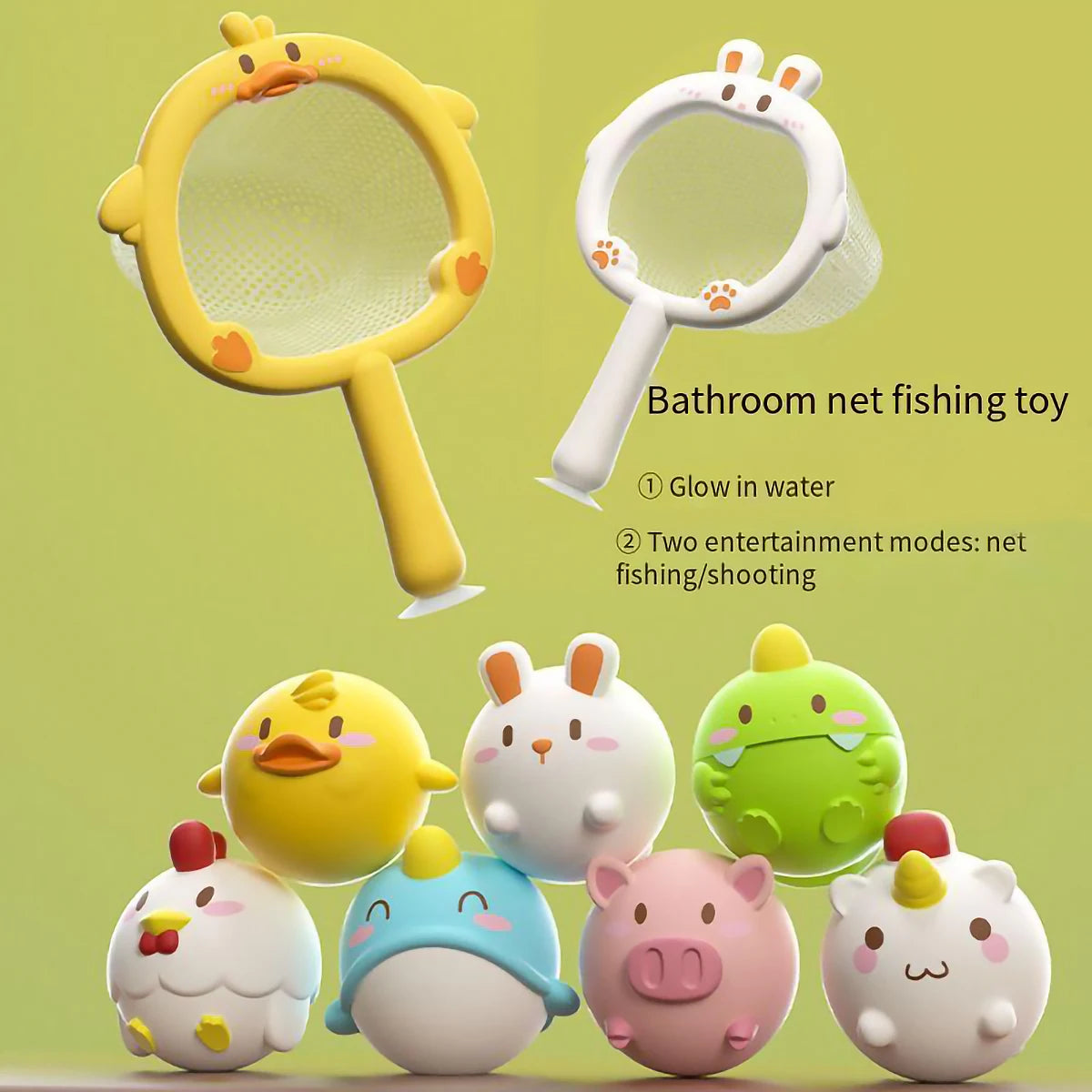 Cute Animals Bath Toy Swimming Water Floating Duck Toys Soft Rubber Float Squeaking Sound Frogs for Kids Play Funny Gifts