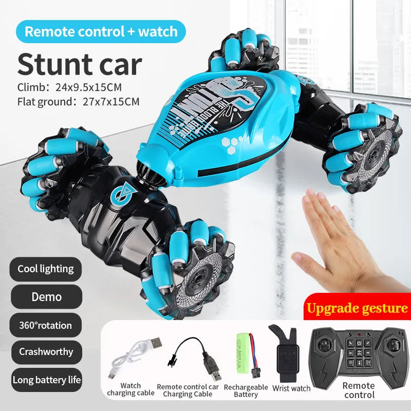 4WD 1:16 Stunt RC Car With LED Light Gesture Induction Deformation Twist Climbing Radio Controlled Car Electronic Toys for Kids