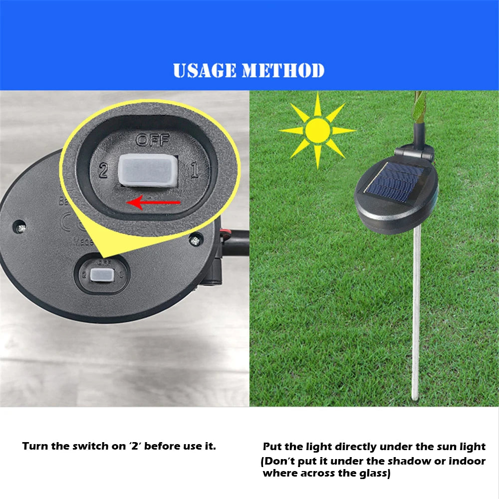 1pc Solar Garden Light 42LED Artificial Tree Flower Gardenia Outdoor Waterproof Landscape Pathway Backyard Lawn Solar Lamp