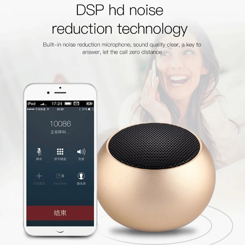 Bluetooth Wireless Speakers TWS Handfree Portable Cell Phone Speaker Small Subwoofer Bass Sound Box Mini Soundbox Metal