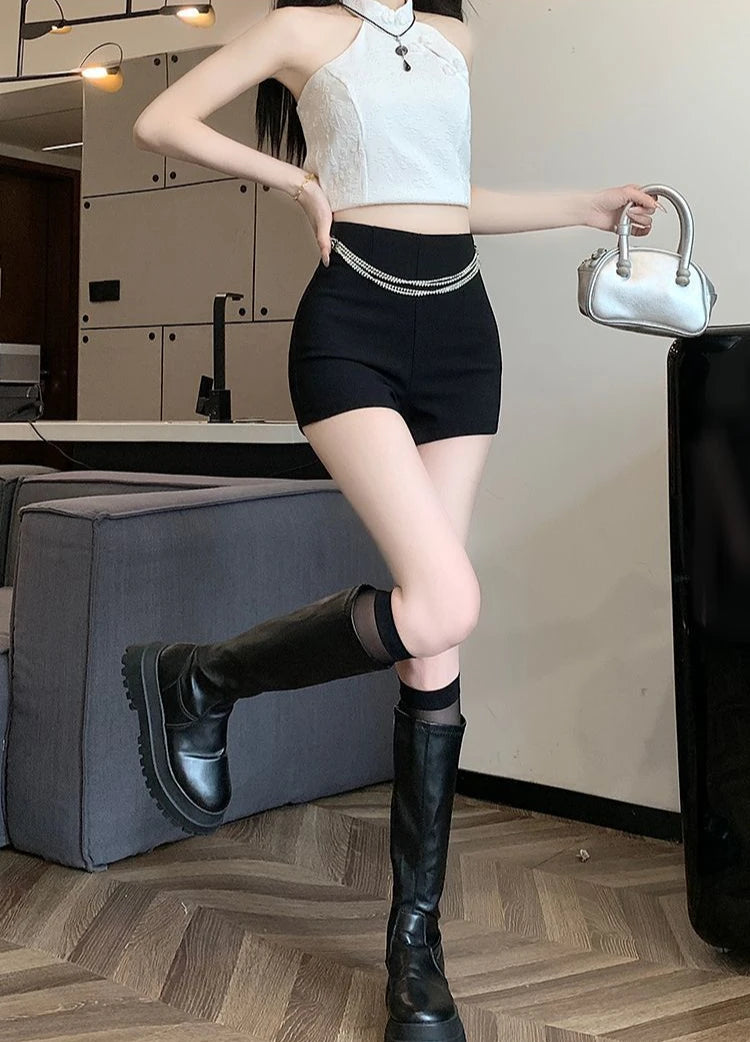 Black Tight Female Short Pants Summer Casual Elasticty 2000s Clothes Y2k Fashion Clothing New In Sexy Women's High Waist Shorts