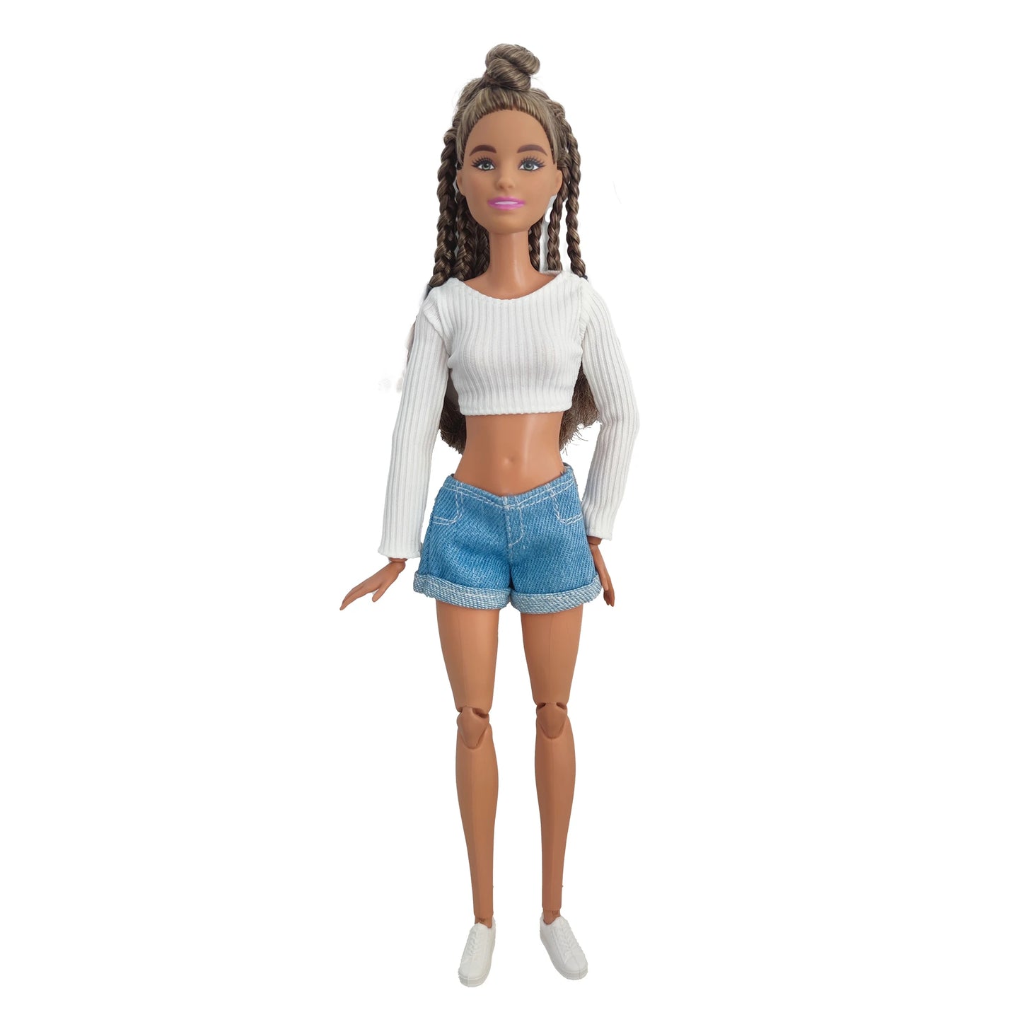 Doll Clothes Striped long sleeved short top pleated skirt denim shorts Daily Wear Accessories Clothes for Barbies doll