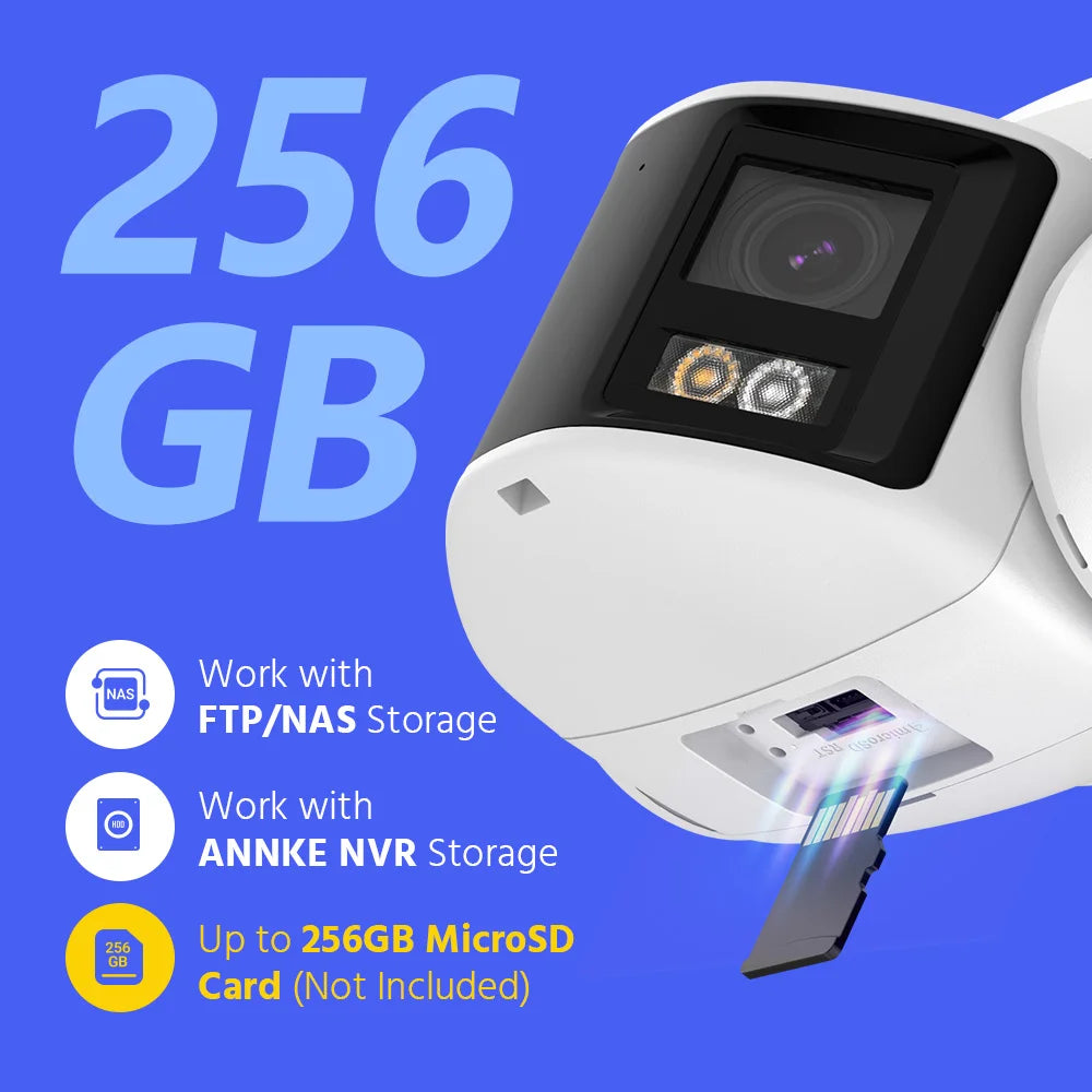 ANNKE 4K Camera Security Panoramic Dual Lens Human Detect Auto Track Two Way Audio IP Camera Dual Lens Poe 180° Wide View Angle