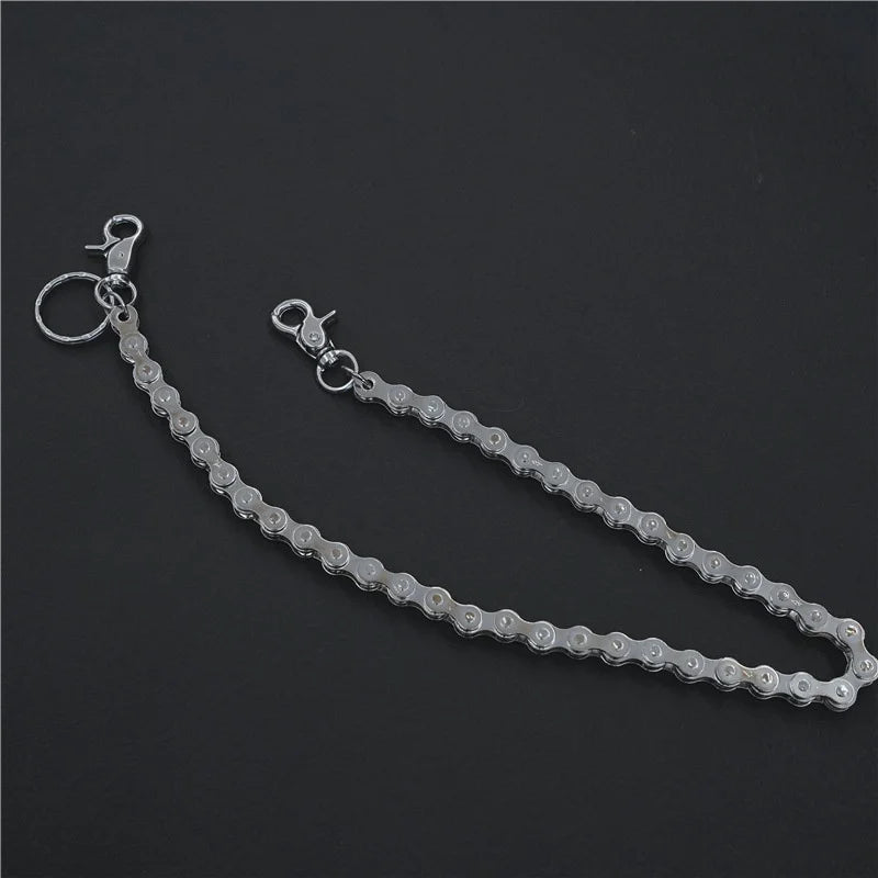 Punk Rock Unique Metal Minimalist Bicycle Chain Keychains for Men Women Trendy Hip Hop Waist Pants Chain Jeans Skirt Jewelry New