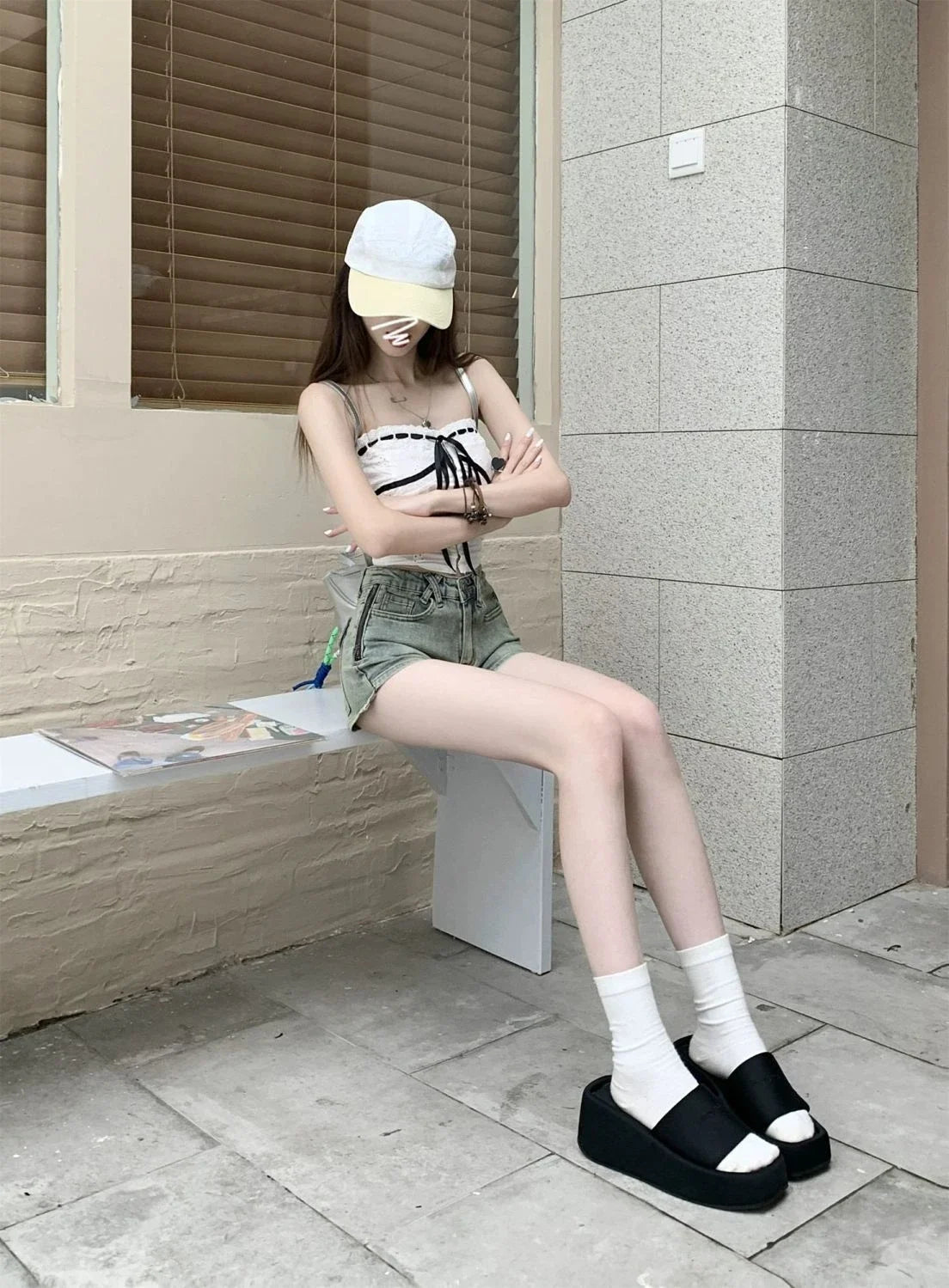 Light Blue Tight Short Jean Pants Woman Comfy Summer Aesthetic 2000s Clothes Y2k Elegant Youthful XL Kpop Denim Shorts for Women