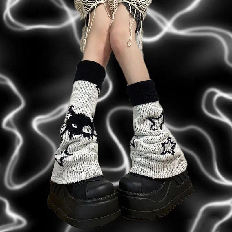 Autumn And Winter Spicy Girls Star Skeleton Elemental Leggings Show Thin Students Pile Up Socks And Wear Both Front And Back