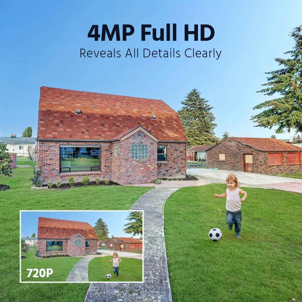 ANNKE 4MP CCTV Security System 4Ch Wireless NVR 7″ Monitor Motion Detection 2PCS Super HD Cameras Two-Way Audio IR Night Vision