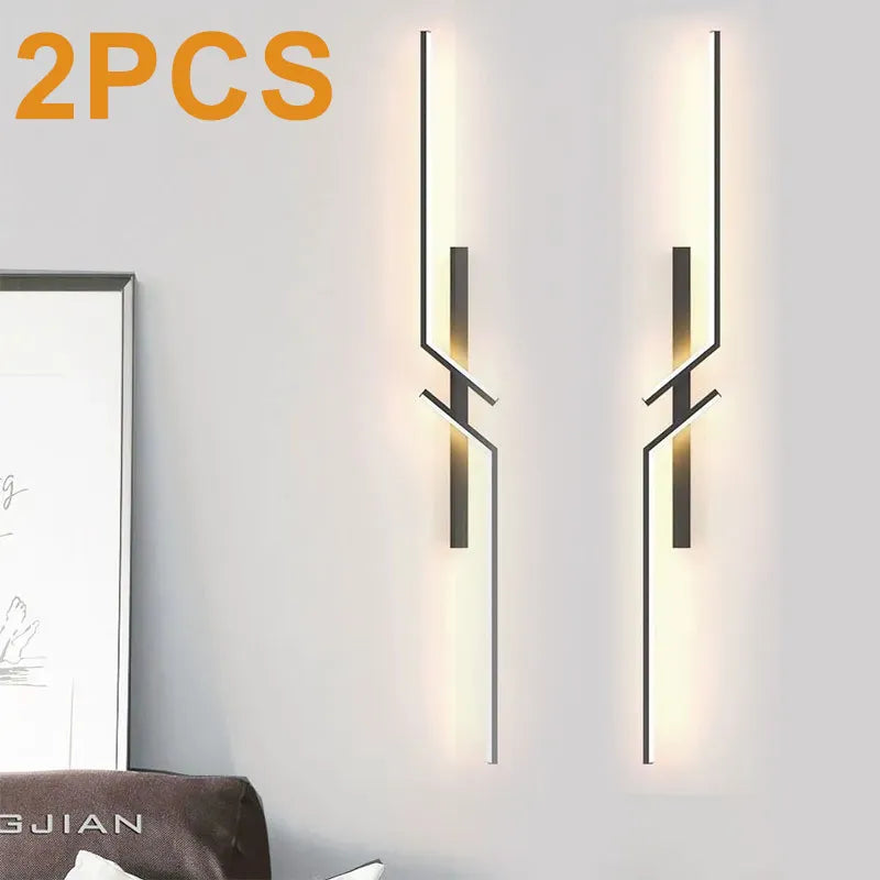 2pcs Minimalist Strip LED Living Room Decoration Wall light Modern Nordic Sofa background Bedroom Bedside wall light