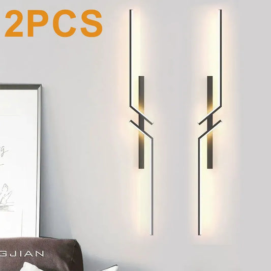 2pcs Minimalist Strip LED Living Room Decoration Wall light Modern Nordic Sofa background Bedroom Bedside wall light