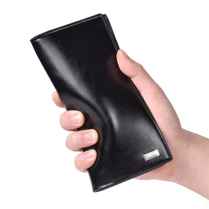 Fashion Long Section Wallets For Men Famous Brand Coin Bag High Capacity ID Wallet Purse Zipper Clutch Mobile Phone Bag Clutch