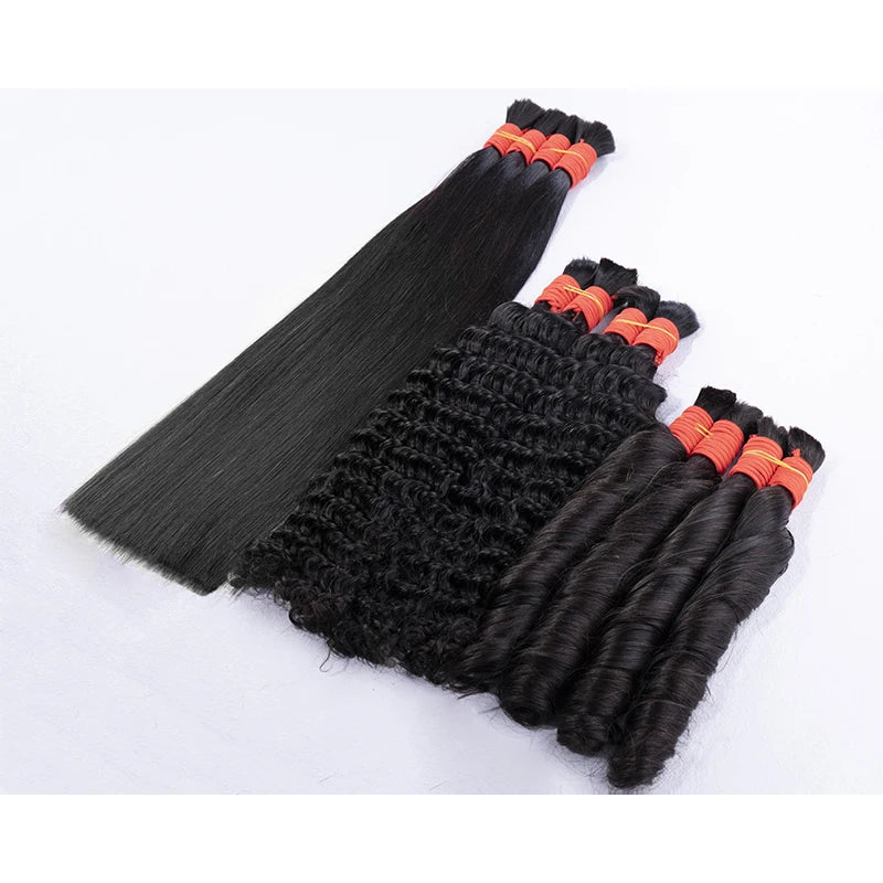 Maxhair Human Hair Bulk Straight Hair For Braiding No Weft Hair Extensions Virgin Human Hair Bulk Hair Bundles For Braiding