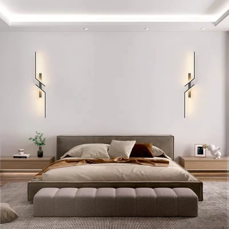 2pcs Minimalist Strip LED Living Room Decoration Wall light Modern Nordic Sofa background Bedroom Bedside wall light