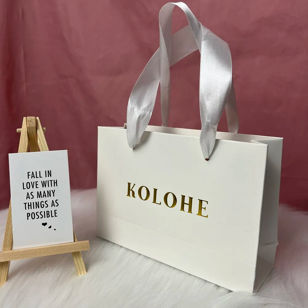 500pcs/Lot Wholesale for Small Business Household Items Packaging Paper Bag Customized Logo for Packaging Jewelry Shopping