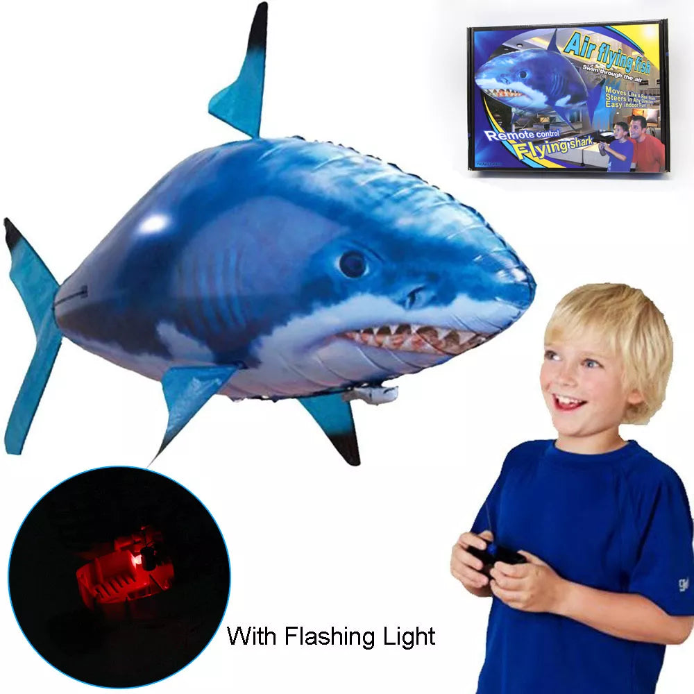 Inflatable Remote Control Shark Toys Air Swimming RC Animal Radio Fly Balloons Clown Fish Animals Novel Toy For Children Boys