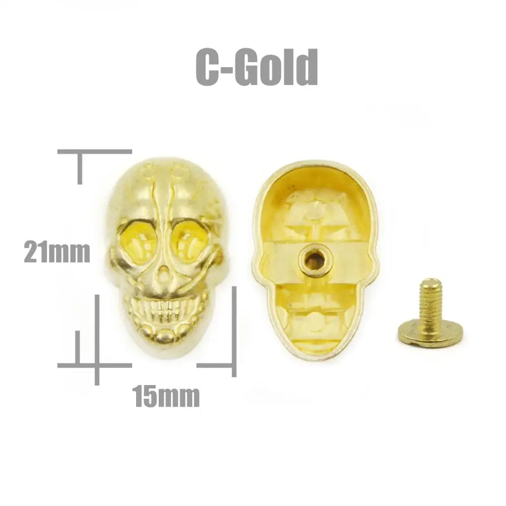 Skull Cross Bone Rivets Spike Studs Spots Nailhead Punk Rock DIY Leather Craft For Clothing Bag Shoe Apparel Parts Accessories
