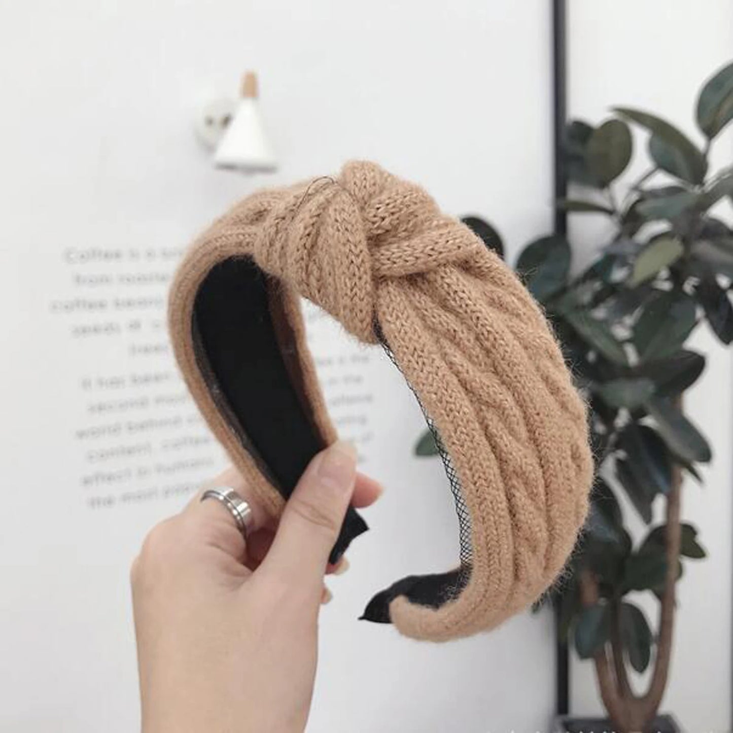 New Winter Knitted Headband Women Warm Handmade Hairband Girls Fashion Solid Turban Center Knot Casual Hair Accessories