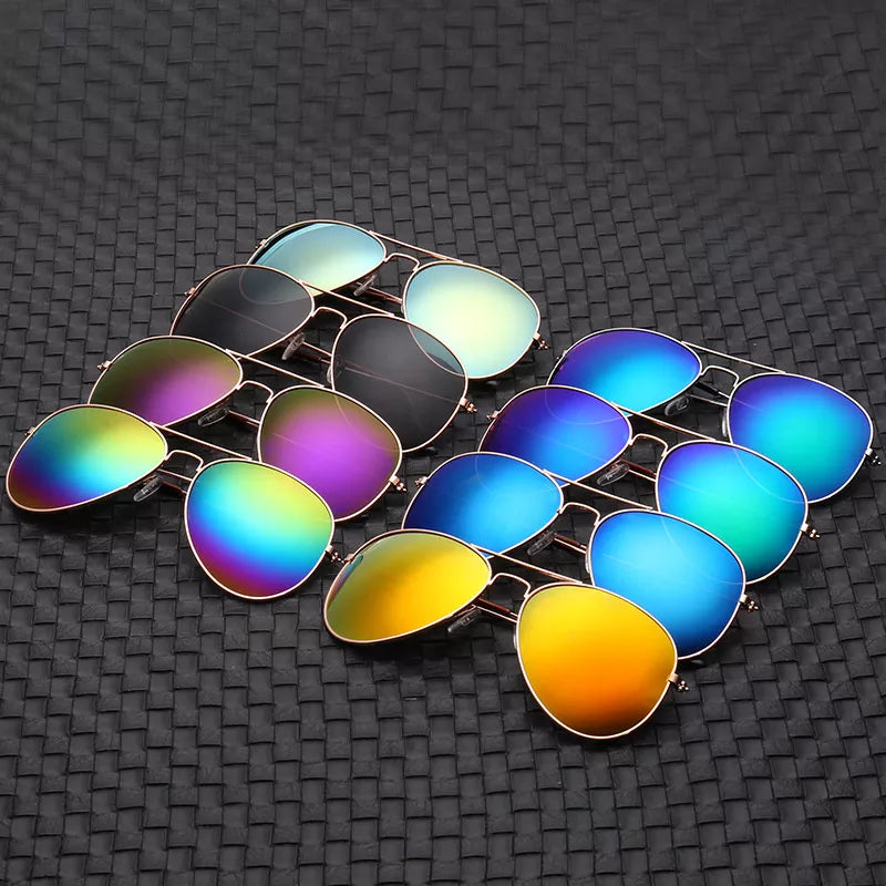 2024 New Double Bridge Aviation Sunglasse Woman Aviat Alloy Frame Polit Mirror Sun Glasses Female Male UV400 Eyewear for Men