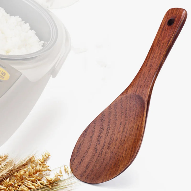 Kitchen Turner Spatula Rice Spoon Long Wooden Turner Pancakes Shovel Paddle Serving Spoon Cooking Utensils Size 21*7cm Hot Sale