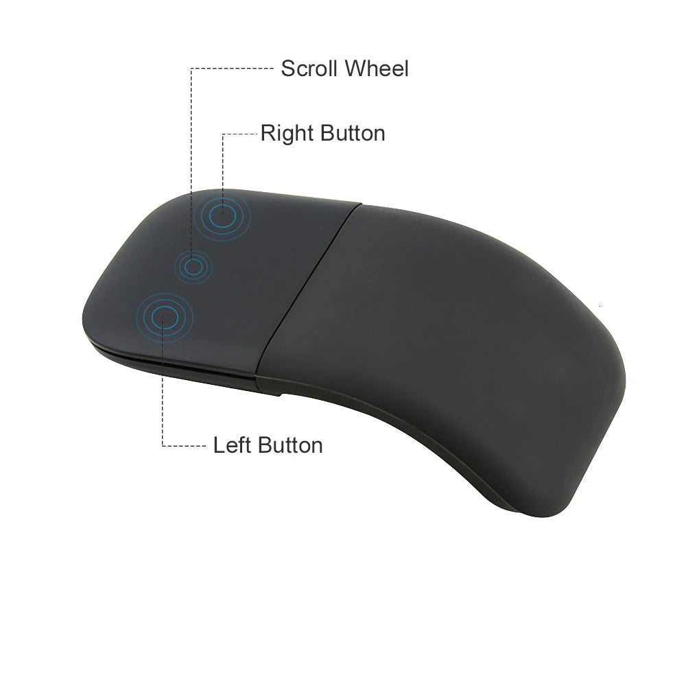 Bluetooth 4.0 Folding Wireless Mouse Arc Touch Roller Computer Silent Mouse Ergonomic Slim Laser Mini Mice For Microsoft Surface