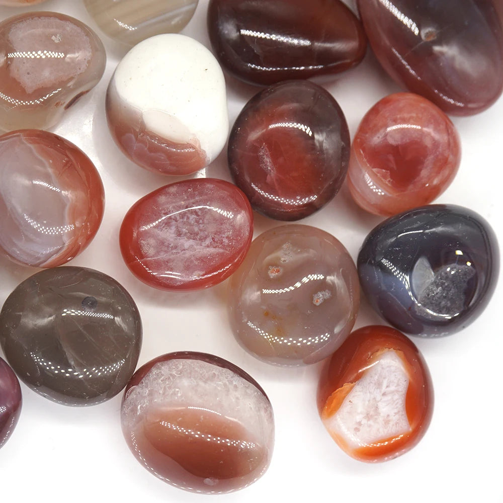 Natural Carnelian Round Healing Crystal Material Brown Red Agate Collectibles Tumbled Stone Wholesale Bulk Fish Tank Decoration