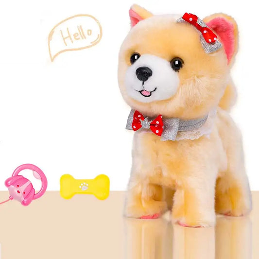 Robot Dog Toys Electronic Plush Puppy Sound Control Interactive Teddy Walk Bark Animal Leash Controled Pet For Kids Gift