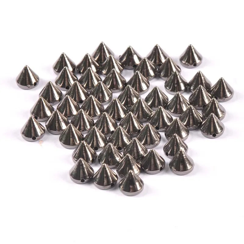 50Pcs Gold/Silver Sew on Spike Rivet Studs Nail Punk Rock For Bags Dress Clothes DIY Bead Crafts Riveting Garment Wedding 7x8mm