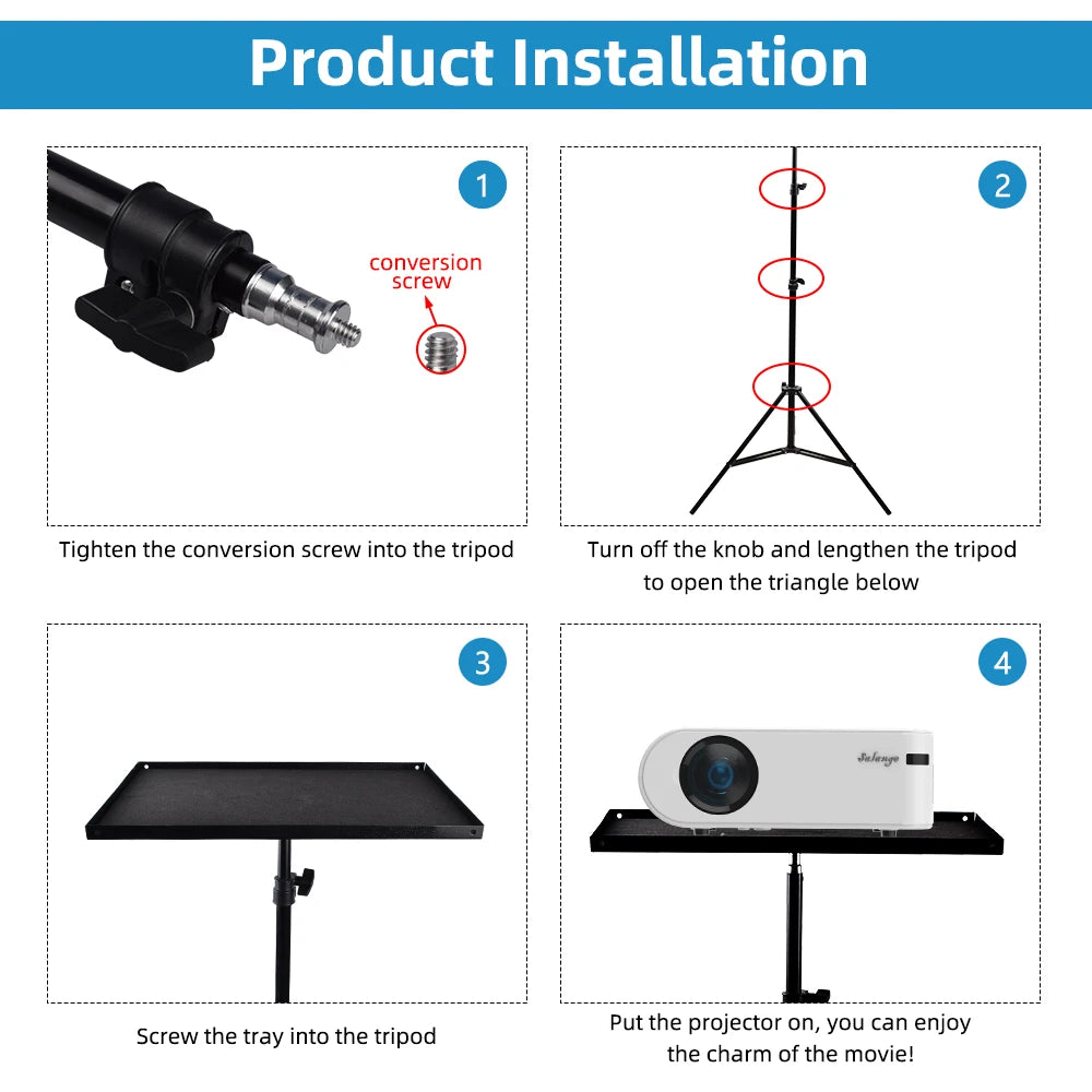 Projector Bracket Travel Tripod Speaker Stand Extendable 110cm 160cm Accessories Mount Ball Head for Laptop DSLR Camera Outdoor