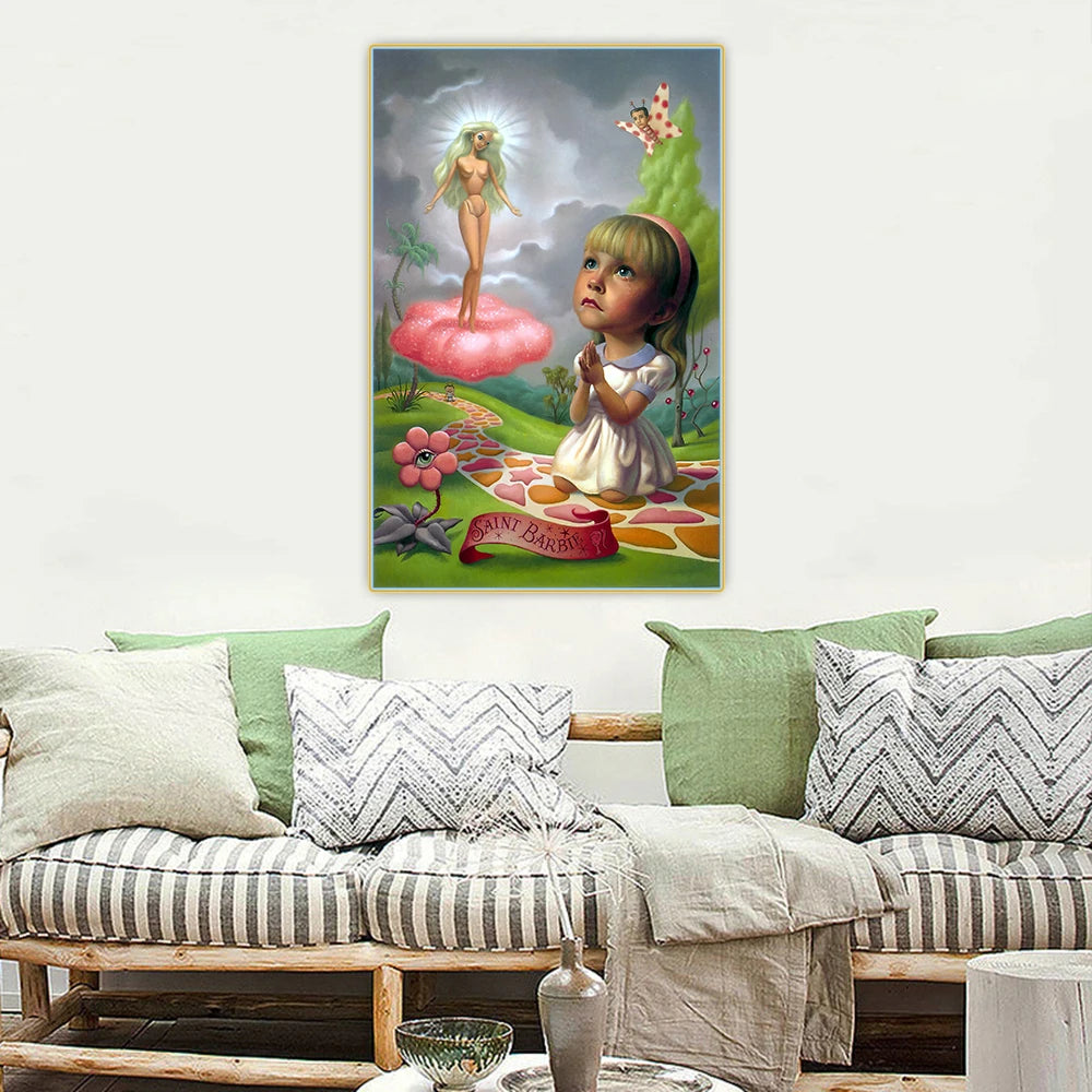 Citon Mark Ryden《Saint Barbie》Canvas Art Oil painting Artwork Poster Picture Modern Wall Decor Home Living room Decoration