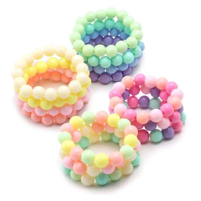 Princess Bracelets 10Pcs for Kids Girls Pearl Bead Bracelets Teen Jewelry Set Party Favor Costume Princess Pretend Play