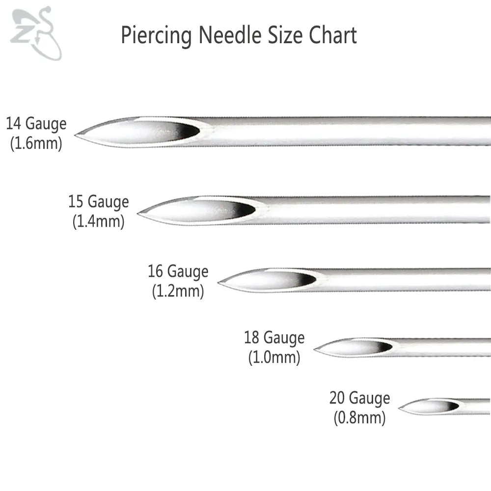 ZS Body Piercing Tool Kit 12-20g Professional Body Piercing Needles Clamp Gloves Tools Set Ear Tragus Helix Nose Navel Piercing