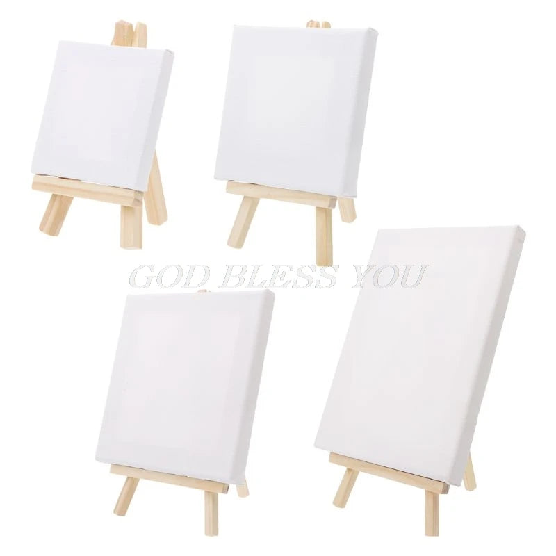 Mini Canvas And Natural Wood Easel Set For Art Painting Drawing Craft Wedding Supply Drop Shipping